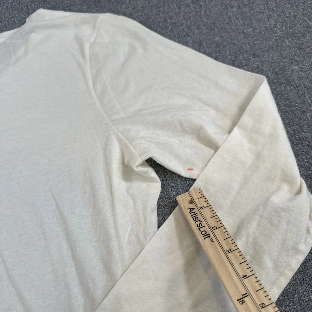 NWT Eddie Bauer Womens Large Cream Short Sleeve Tie Neck Top Knit T-Shirt L - Picture 7 of 7